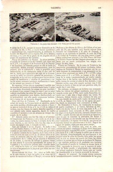 LAMINA V31277: Playa Las Arenas y vista parcial del puerto de Valencia
