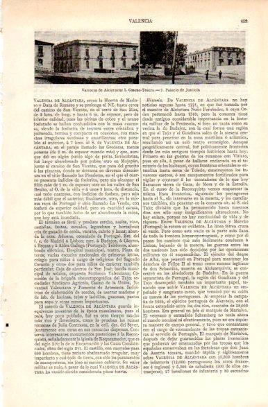 LAMINA V31283: Casino Teatro y Palacio de Justicia de Valencia de Alcantara