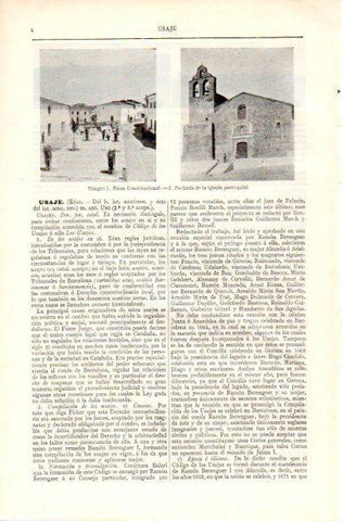 LAMINA V31491: Plaza Constitucional e iglesia en Usagre