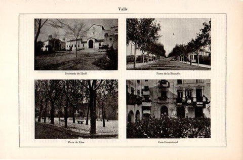 LAMINA V31472: Santuario de Lledo, Plaza Prim y Casa Consistorial en Valls, Tarragona