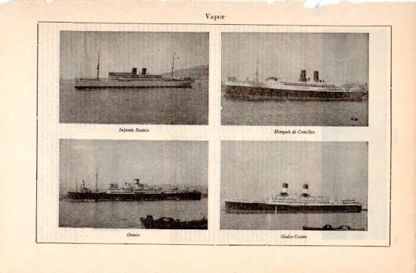 LAMINA V31465: Los vapores Infanta Beatriz, Marques de Comillas, Orazio y Giulio Cesare