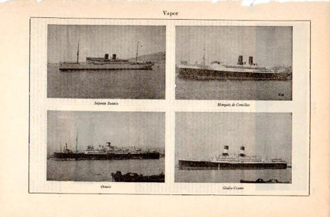 LAMINA V31465: Los vapores Infanta Beatriz, Marques de Comillas, Orazio y Giulio Cesare