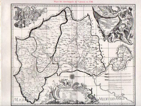 LAMINA V31526: Mapa del Arzobispado de Valencia en 1761