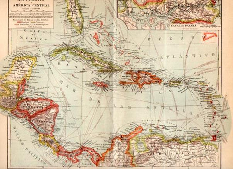 LAMINA V31507: Mapa de Antillas y America Central