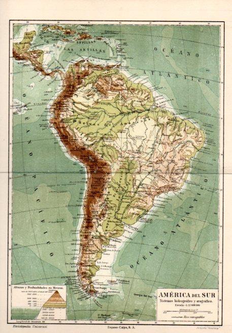 LAMINA V31517: Mapa America del Sur sistemas hidrografico y orografico