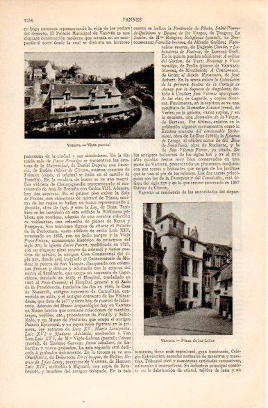 LAMINA V31418: Vista y plaza de la Lides en Vannes, Francia