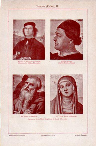 LAMINA V31422: Retratos por P. Vannuci El Perugino