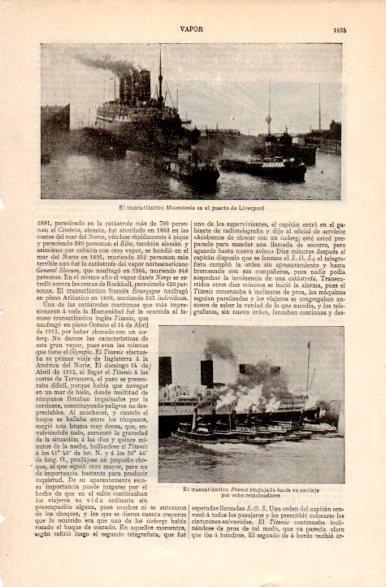 LAMINA V31457: Transatlantico Mauretania en puerto de Liverpool