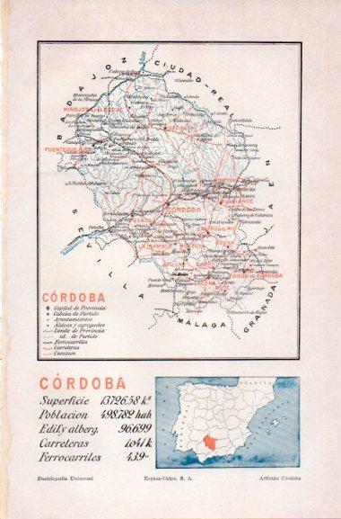 LAMINA V31033: Mapa de la provincia de Cordoba
