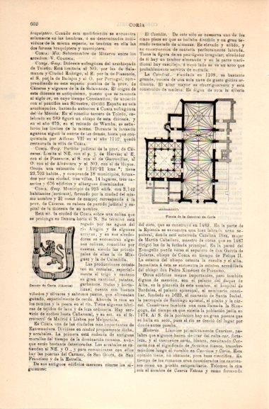 LAMINA V31037: Escudo y planta de la Catedral de Coria