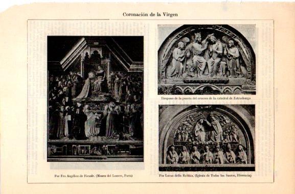 LAMINA V31022: Coronacion de la Virgen por Fra Angelico de Fiesole y L. della Robbia