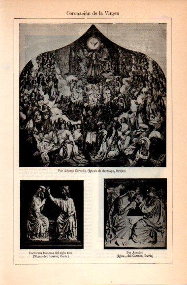 LAMINA V31024: Coronacion de la Virgen por A. Cornelis, Amadeo y escultura francesa