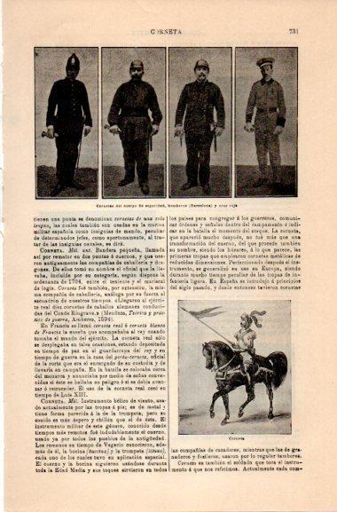LAMINA V31045: Cornetas del cuerpo de bomberos y cruz roja