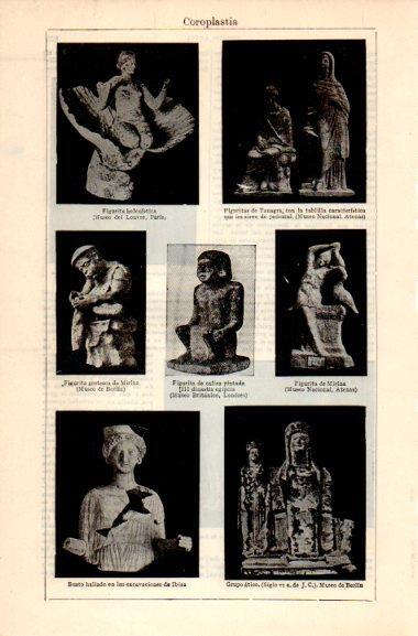 LAMINA V31073: Figuritas helenisticas fenicias y egipcias