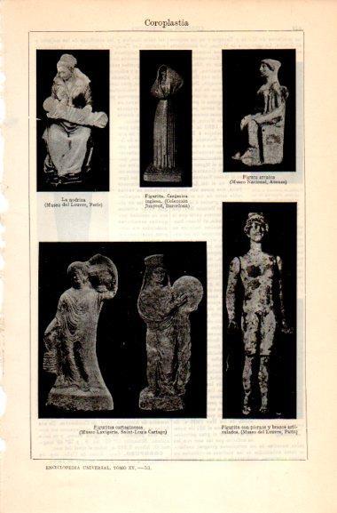 LAMINA V31074: Figuritas de epoca antigua