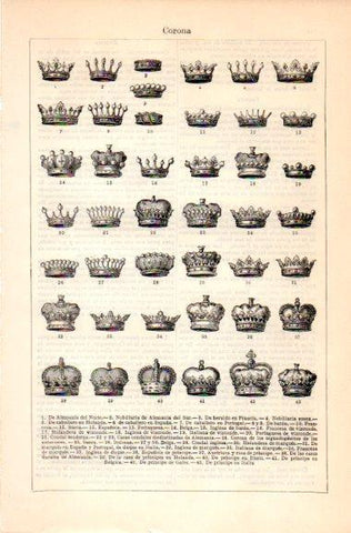 LAMINA V31064: Coronas de casas reales de Europa