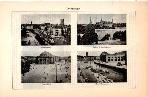 LAMINA V31009: Vistas varias de Copenhague