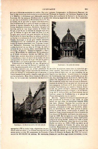 LAMINA V30961: Iglesia de marmol y la torre redonda en Copenhague