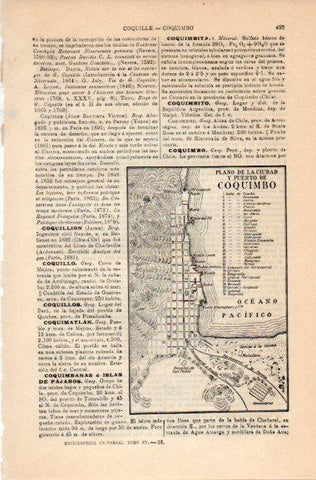 LAMINA V30970: Plano de la ciudad y puerto de Coquimbo, Chile