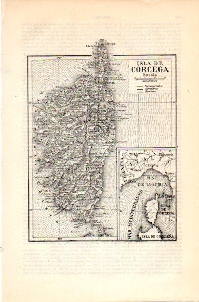LAMINA V30993: Mapa de la Isla de Corcega