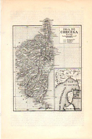LAMINA V30993: Mapa de la Isla de Corcega