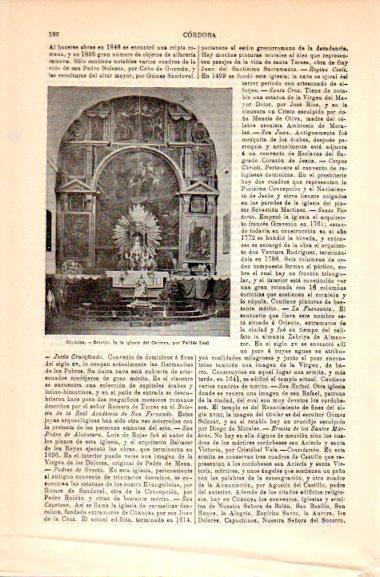 LAMINA V31002: Retablo iglesia del Carmen en Cordoba