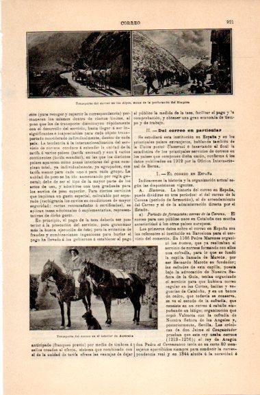 LAMINA V31085: Transporte de correo en los Alpes