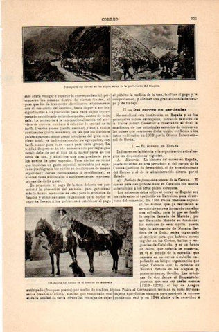 LAMINA V31085: Transporte de correo en los Alpes