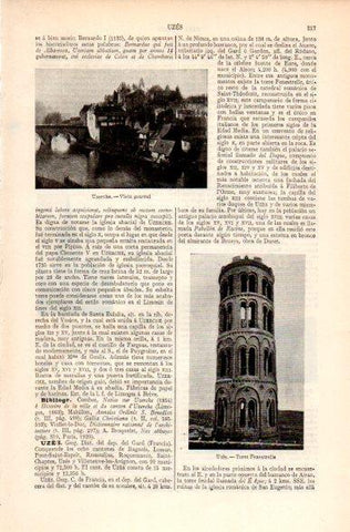 LAMINA V31193: Vista general de Uzerche, Francia