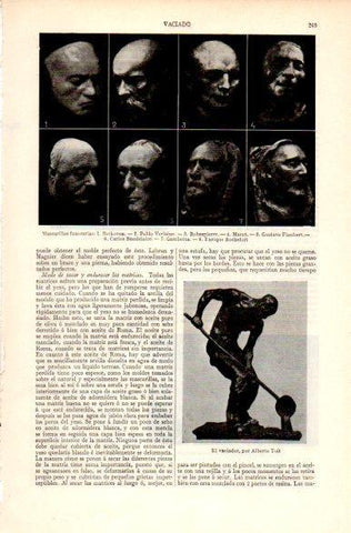 LAMINA V31195: Mascarillas funerarias de Bethoven, Robespierre, Flaubert, Gambetta