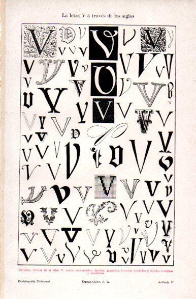 LAMINA V31166: La letra V a traves de los siglos