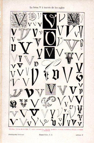 LAMINA V31166: La letra V a traves de los siglos