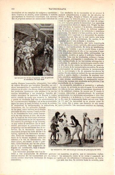 LAMINA V31200: La vacunacion de los emigrantes grabado siglo XIX