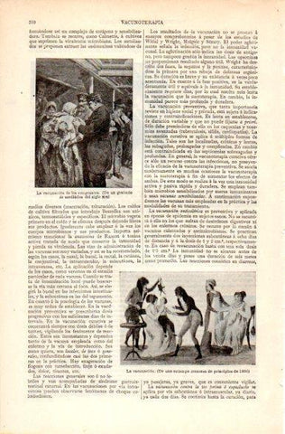 LAMINA V31200: La vacunacion de los emigrantes grabado siglo XIX