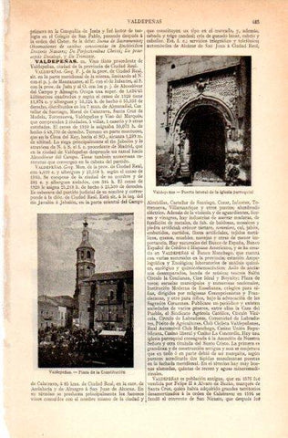 LAMINA V31232: Plaza de la Constitucion e iglesia en Valdepeñas