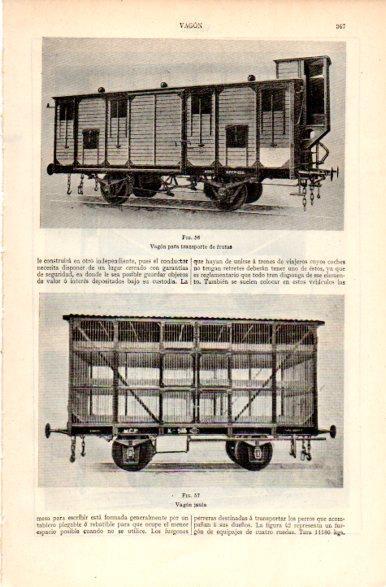 LAMINA V31207: Vagon transporte de frutas y vagon jaula