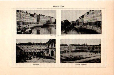LAMINA V31118: Darsena de la Marina, Aduana y Plaza Maria Pita, La Coruña