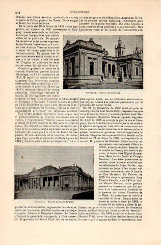 LAMINA V31091: Palacio del Gobierno y Escuela en Corrientes, Argentina