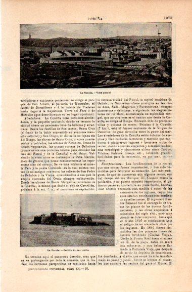 LAMINA V31103: Vista y Castillo de San Anton en La Coruña