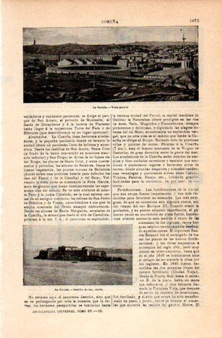 LAMINA V31103: Vista y Castillo de San Anton en La Coruña