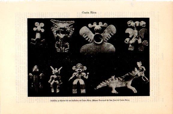 LAMINA V31122: Idolillos y objetos de oro de Costa Rica