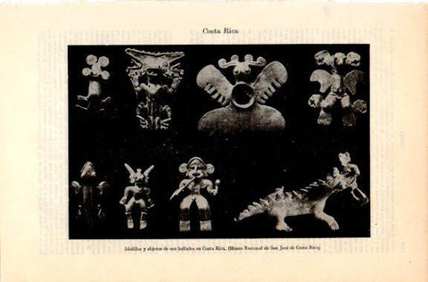 LAMINA V31122: Idolillos y objetos de oro de Costa Rica