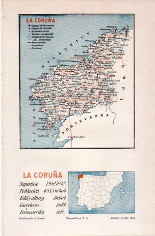 LAMINA V31150: Mapa de la provincia de La Coruña