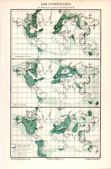 LAMINA V31153: Mapa de Los Continentes epocas geologicas I
