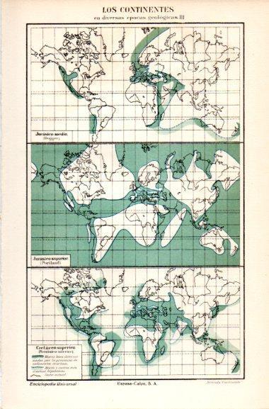 LAMINA V31154: Mapa de Los Continentes epocas geologicas III