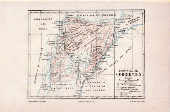 LAMINA V31126: Mapa de la provincia de Corrientes, Argentina
