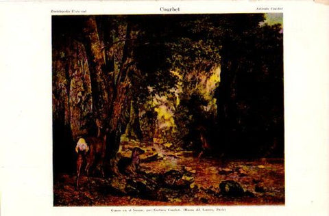 LAMINA V31130: Gamos en el bosque por Courbet
