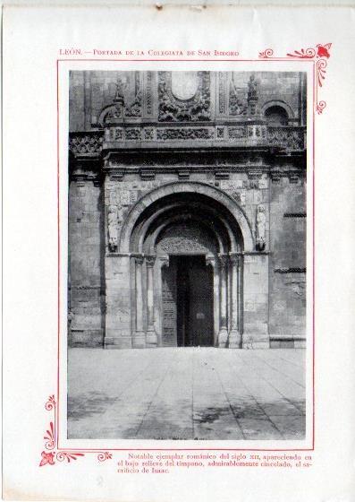 LAMINA V32006: Leon. Portada de la Colegiata de San Isidoro
