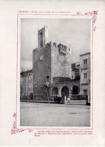 LAMINA V31914: Caceres. Torre en la Plaza de la Constitucion