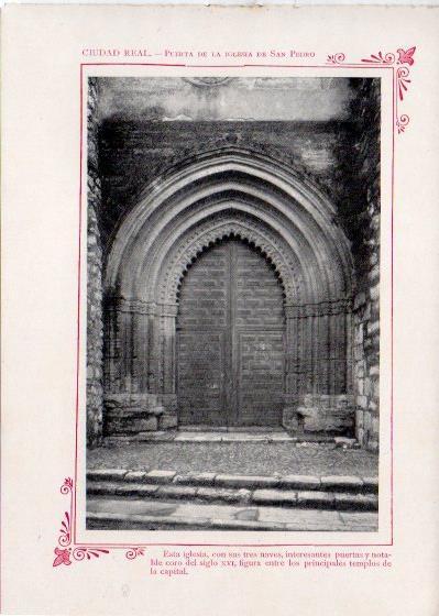 LAMINA V31894: Ciudad Real. Puerta de la Iglesia de San Pedro